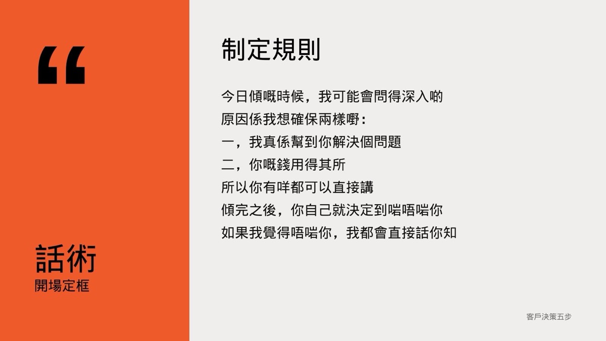 話術:開場定框